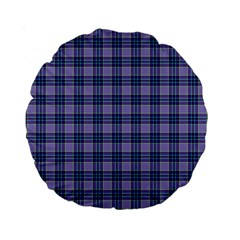 Purple Plaid Tartan 1 Standard 15  Premium Round Cushions by dressshop