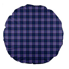 Purple Plaid Tartan 1 Large 18  Premium Round Cushions by dressshop