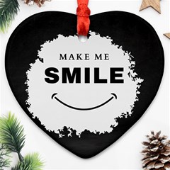 Black And White Simple Make Me Smile T Shirt 20250203 014057 0000 Heart Ornament (two Sides)