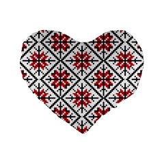Ukrainian Folk Seamless Pattern Ornament Ethnic Ornament Border Element Traditional Art Standard 16  Premium Flano Heart Shape Cushions by Grandong