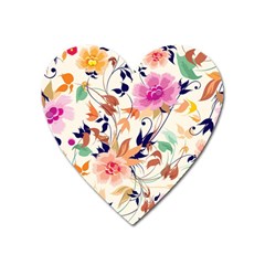 Abstract Floral Background Heart Magnet