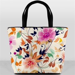 Abstract Floral Background Bucket Bag