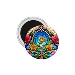 Roses Floral Stained Glass Vibrant 1 75  Magnets