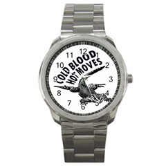 Lizard Graphic Illustration With Sarcastic Phase Sport Metal Watch by dflcprintsclothing