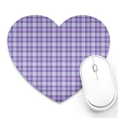 Purple Plaid Tartan 2 Heart Mousepad by dressshop