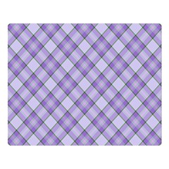 Purple Plaid Tartan 2 Diagonal Two Sides Premium Plush Fleece Blanket (large) by dressshop