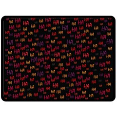 Pattern Ha Ha Ha  Abstract Black Dark Doodle Hahaha Pattern Physco Two Sides Fleece Blanket (large) by Salmanaz77