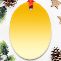 Amber Orange To Cream Yellow Linear Gradient Oval Ornament (two Sides)