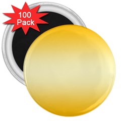 Amber Orange To Cream Yellow Bilinear Gradient 3  Magnets (100 Pack) by GradientsOmbre