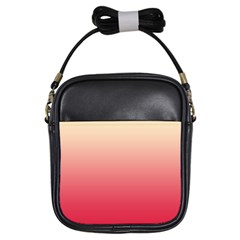 Cream Yellow To Crimson Red Linear Gradient Girls Sling Bag