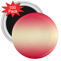 Crimson Red To Cream Yellow Bilinear Gradient 3  Magnets (100 Pack) by GradientsOmbre