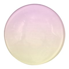 Pink Lace To Cream Yellow Linear Gradient Round Glass Fridge Magnet (4 Pack) by GradientsOmbre