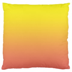Electric Yellow To Coral Pink Linear Gradient Large Premium Plush Fleece Cushion Case (two Sides) by GradientsOmbre