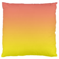 Coral Pink To Electric Yellow Linear Gradient Standard Premium Plush Fleece Cushion Case (two Sides) by GradientsOmbre