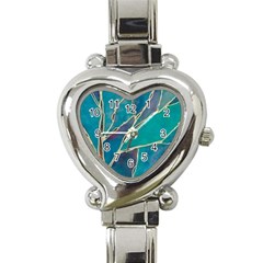 Aqua Batik, Abstract, Colorful Heart Italian Charm Watch