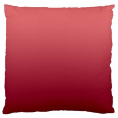 Coral Pink To Burgundy Red Linear Gradient Large Premium Plush Fleece Cushion Case (one Side) by GradientsOmbre