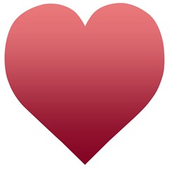 Coral Pink To Burgundy Red Linear Gradient Wooden Puzzle Heart