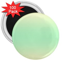 Cream Yellow To Mint Green Bilinear Gradient 3  Magnets (100 Pack) by GradientsOmbre