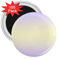 Pale Violet To Cream Yellow Bilinear Gradient 3  Magnets (100 Pack) by GradientsOmbre