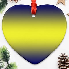 Navy Blue To Electric Yellow Bilinear Gradient Ornament (heart)