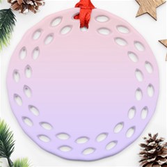 Pale Pink To Pale Violet Linear Gradient Ornament (round Filigree) by GradientsOmbre