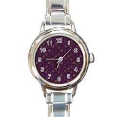 Moon Stars Pattern Round Italian Charm Watch