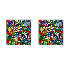 Falling Lego Bricks, Desenho, Fall, Games Cufflinks (square) by kyorashop23
