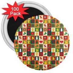 Template Christmas Pattern 3  Magnets (100 Pack)