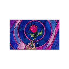 Enchanted Rose Stained Glass Sticker Rectangular (100 Pack)