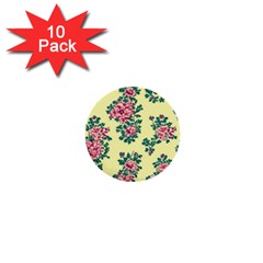 Retro 1880s Flowers Pattern 8 1  Mini Buttons (10 Pack) 