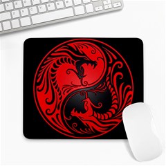 Red Yin Yang Dragons Large Mousepad by UniqueYinYang