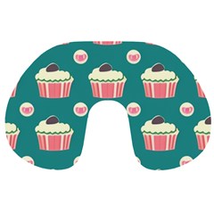 Retro 40s 50s Cupcake Pattern 2 Travel Neck Pillow