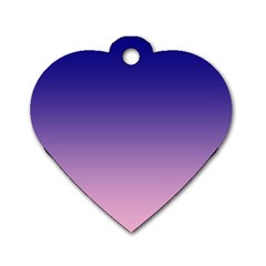 Navy Blue To Cotton Candy Pink Linear Gradient Dog Tag Heart (one Side)