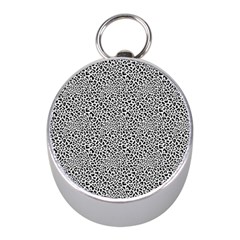 Black White Leopard Mini Silver Compasses
