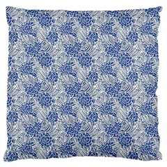 Blue Roses Standard Premium Plush Fleece Cushion Case (one Side)