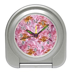 Peonies Nature Bloom Blossom Pink Travel Alarm Clock by Tsamara