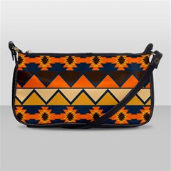 Aztec Mexico Inca Mayan Design Leather Shoulder Clutch Bag