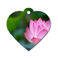 Pink Flower Dog Tag Heart (one Side) by ironman2222