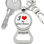 I Love My Golden Retriever Bottle Opener Key Chain Front