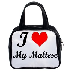 I Love My Maltese Classic Handbag (two Sides)