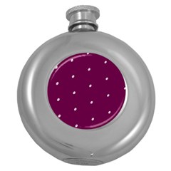 Purple White Dots Hip Flask (5 Oz)