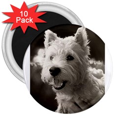 Westie Puppy 10 Pack Large Magnet (round)